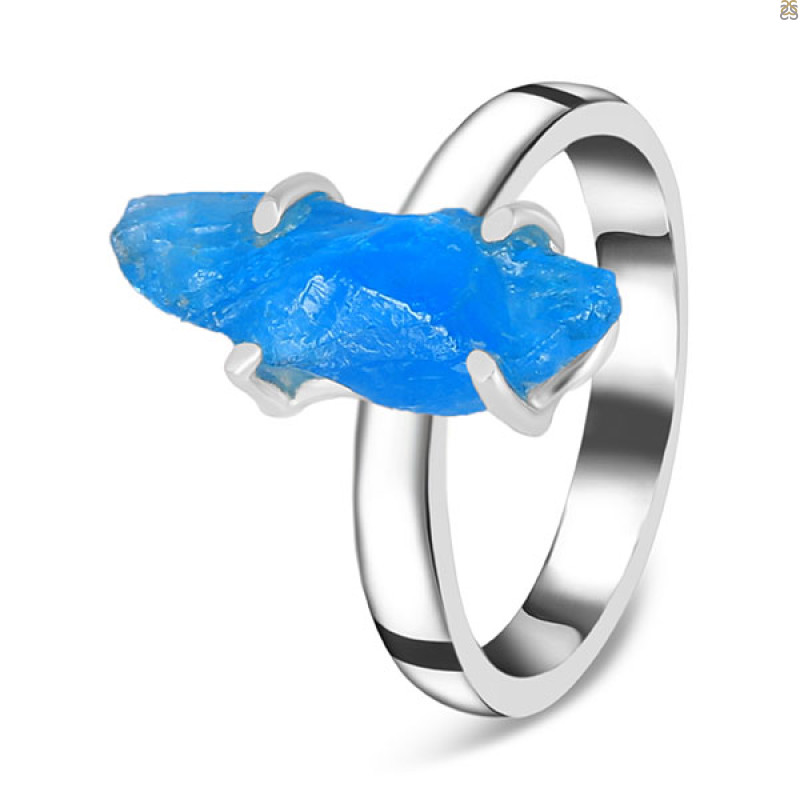 Neon Apatite Rough Ring-R-Size-8 NAR-2-302