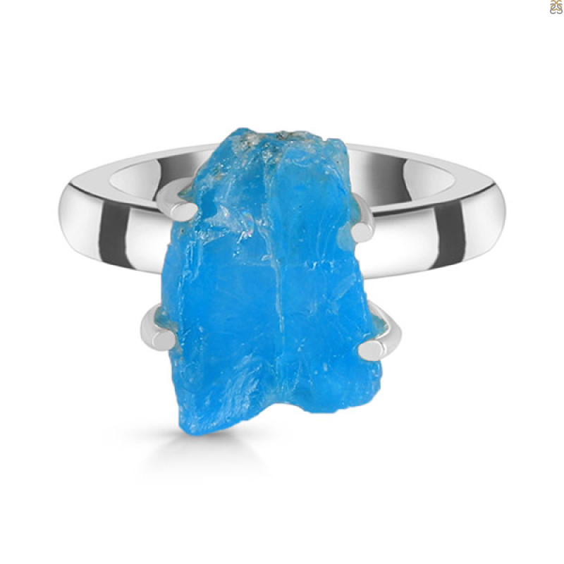 Neon Apatite Rough Ring-R-Size-7 NAR-2-303