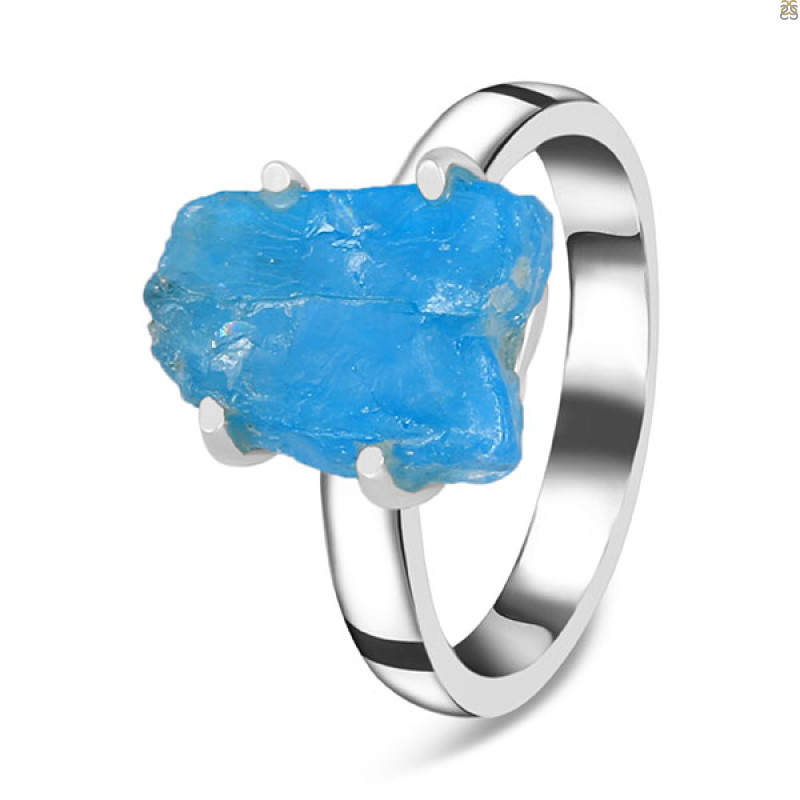 Neon Apatite Rough Ring-R-Size-7 NAR-2-303