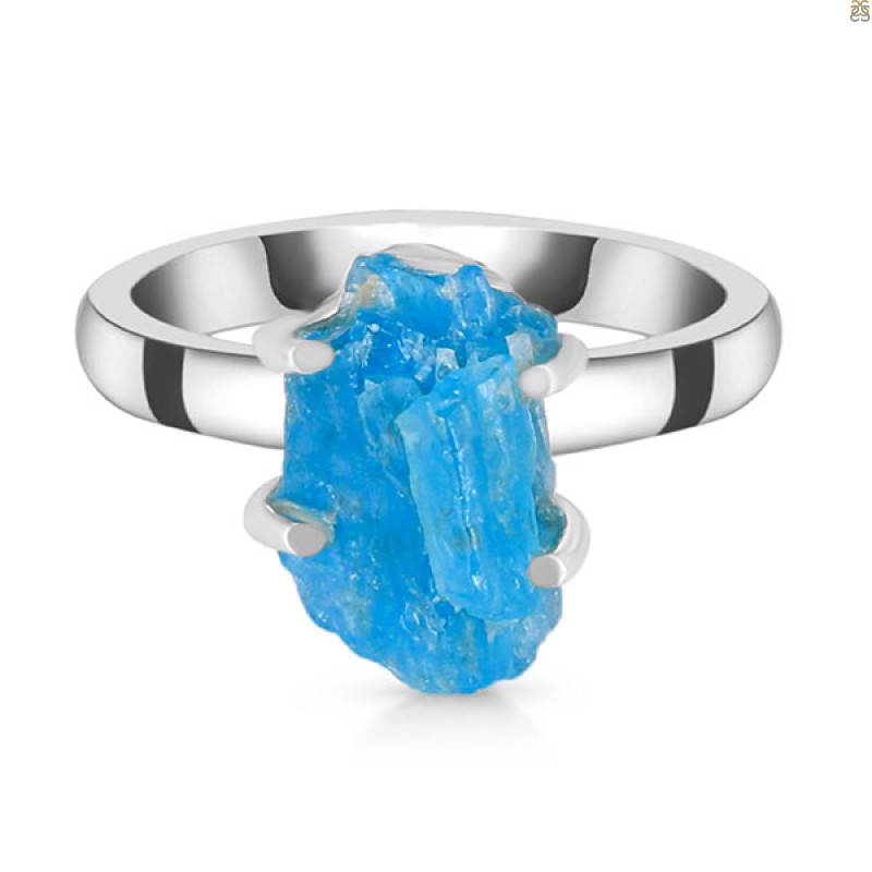 Neon Apatite Rough Ring-R-Size-8 NAR-2-306