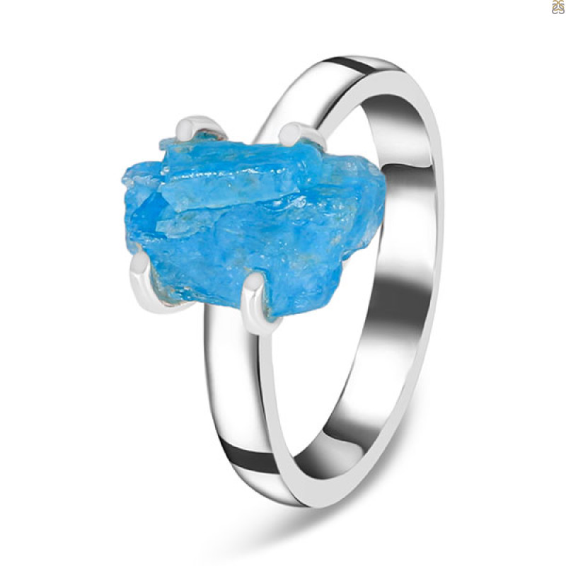 Neon Apatite Rough Ring-R-Size-8 NAR-2-306