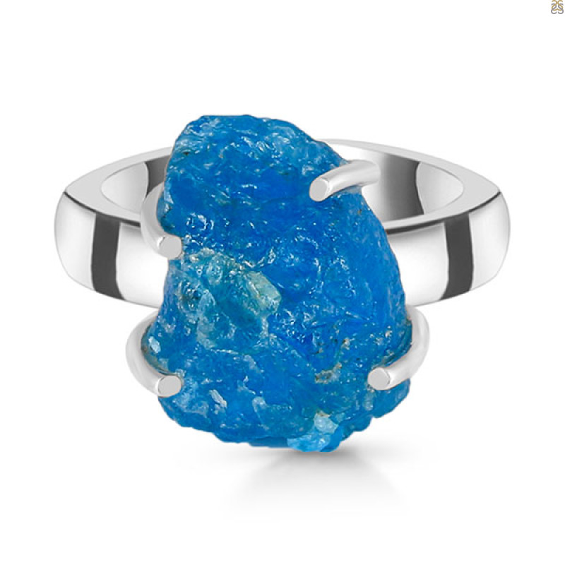 Neon Apatite Rough Ring-R-Size-6 NAR-2-308