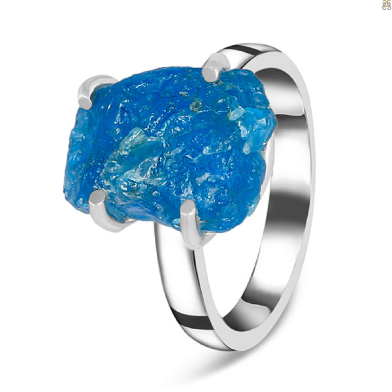 Neon Apatite Rough Ring-R-Size-6 NAR-2-308
