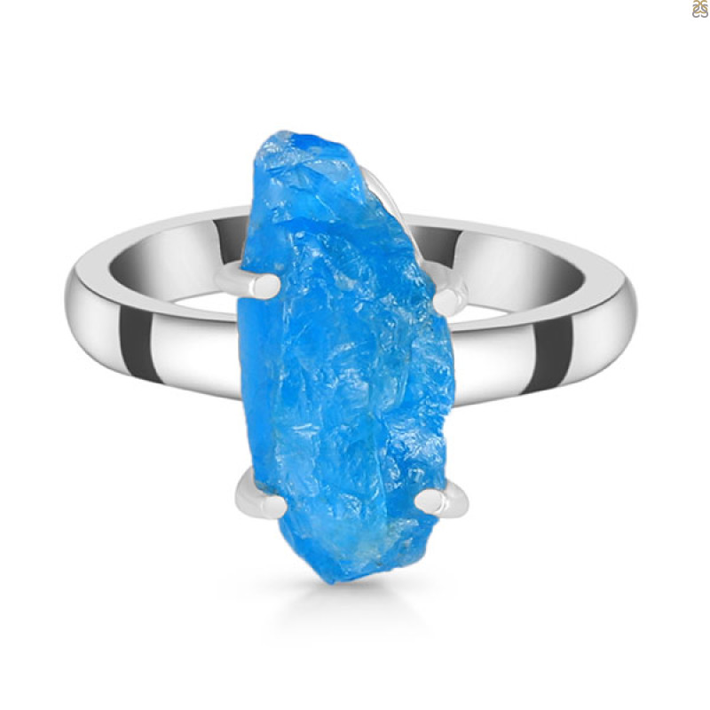 Neon Apatite Rough Ring-R-Size-9 NAR-2-309