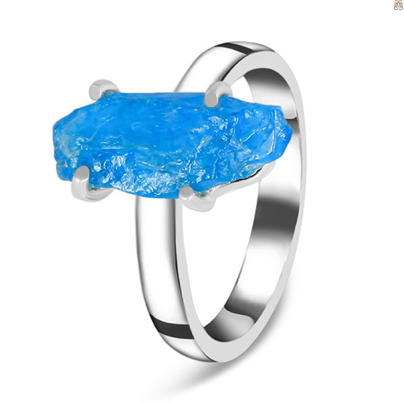 Neon Apatite Rough Ring-R-Size-9 NAR-2-309
