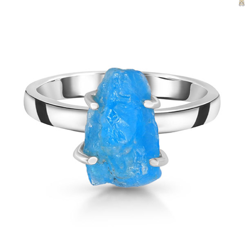 Neon Apatite Rough Ring-R-Size-9 NAR-2-310