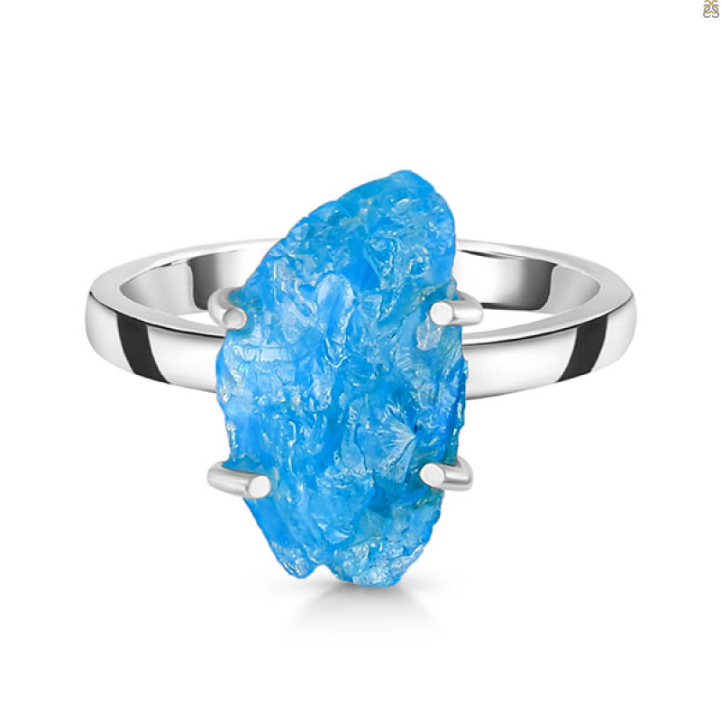 Neon Apatite Rough Ring-R-Size-9 NAR-2-311