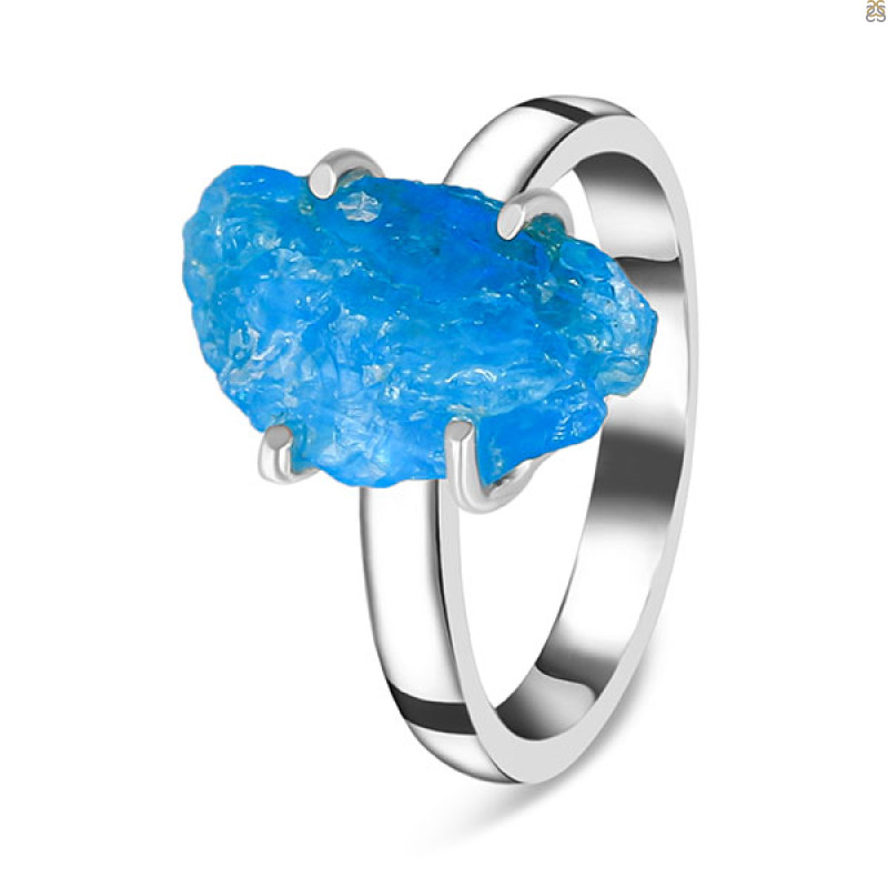 Neon Apatite Rough Ring-R-Size-9 NAR-2-311