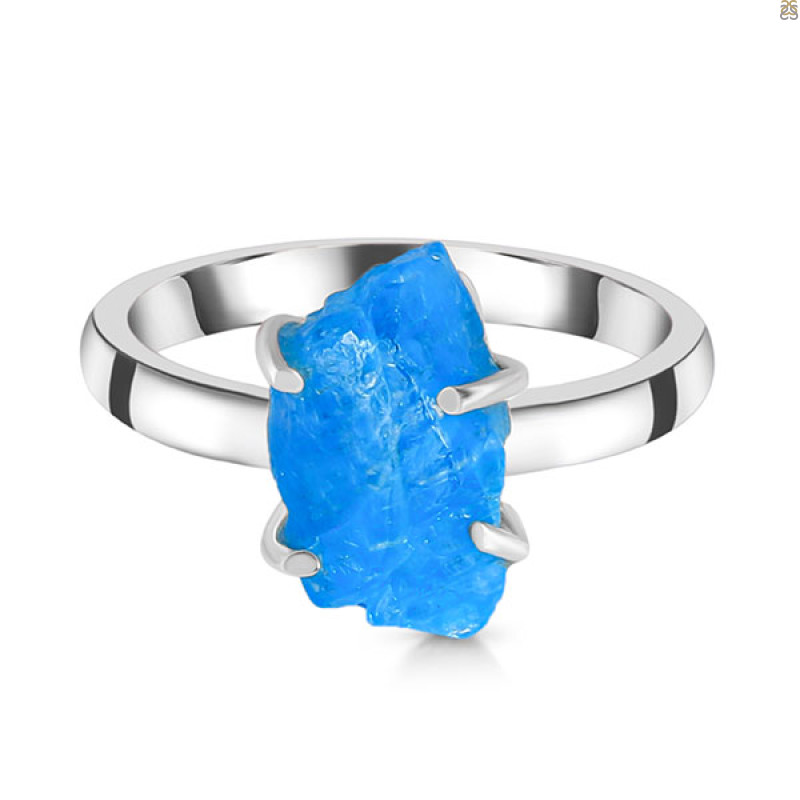 Neon Apatite Rough Ring-R-Size-10 NAR-2-312
