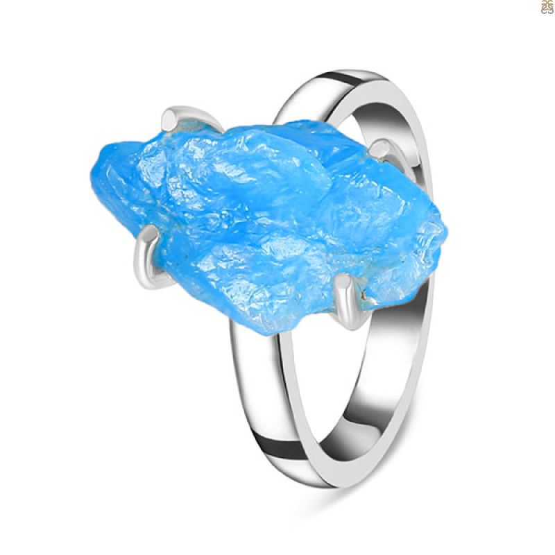 Neon Apatite Rough Ring-R-Size-7 NAR-2-313