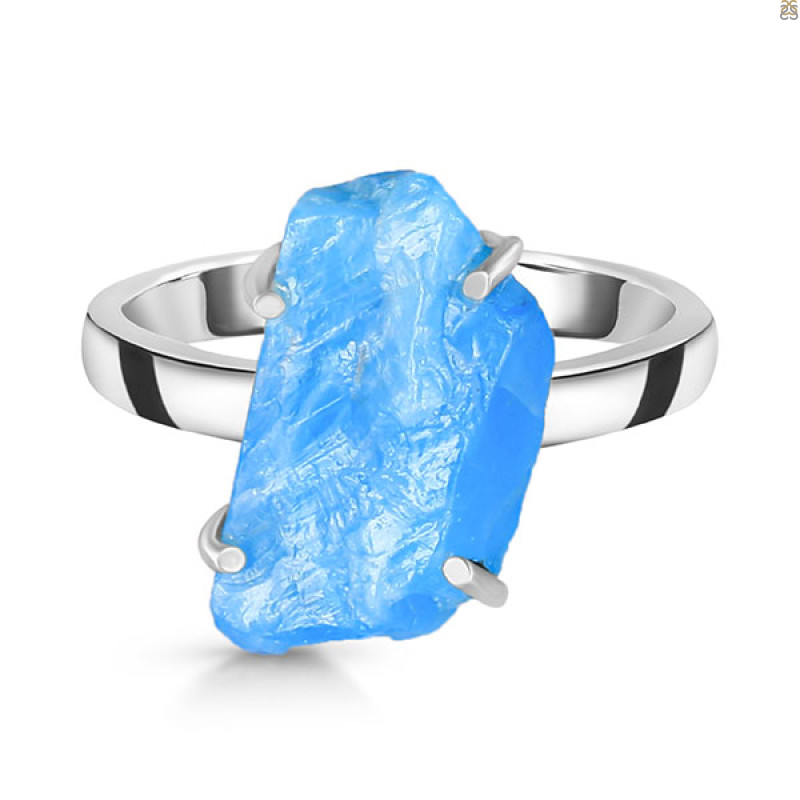 Neon Apatite Rough Ring-R-Size-9 NAR-2-314