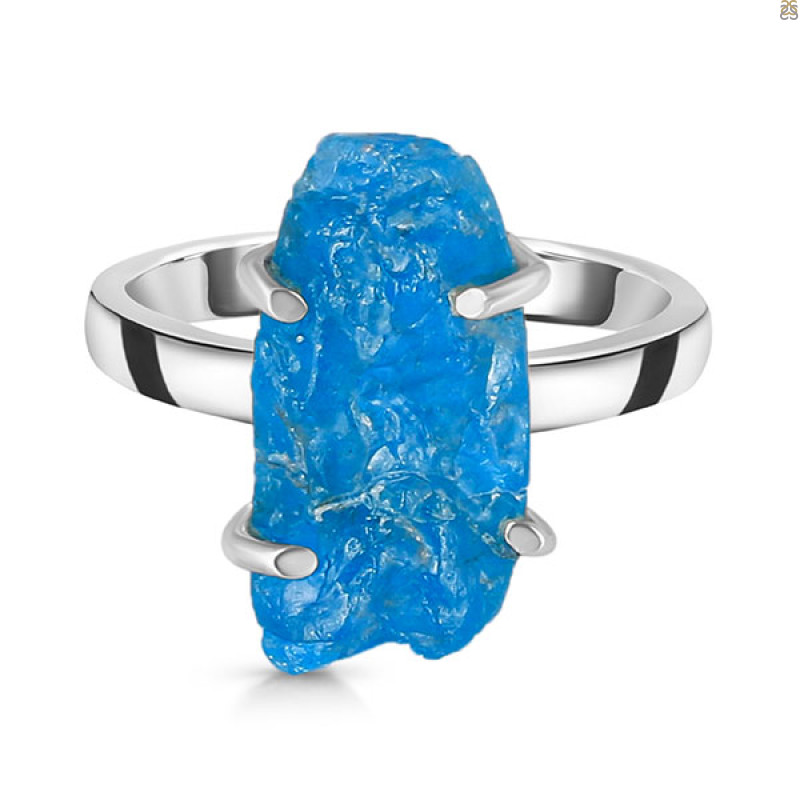 Neon Apatite Rough Ring-R-Size-5 NAR-2-315