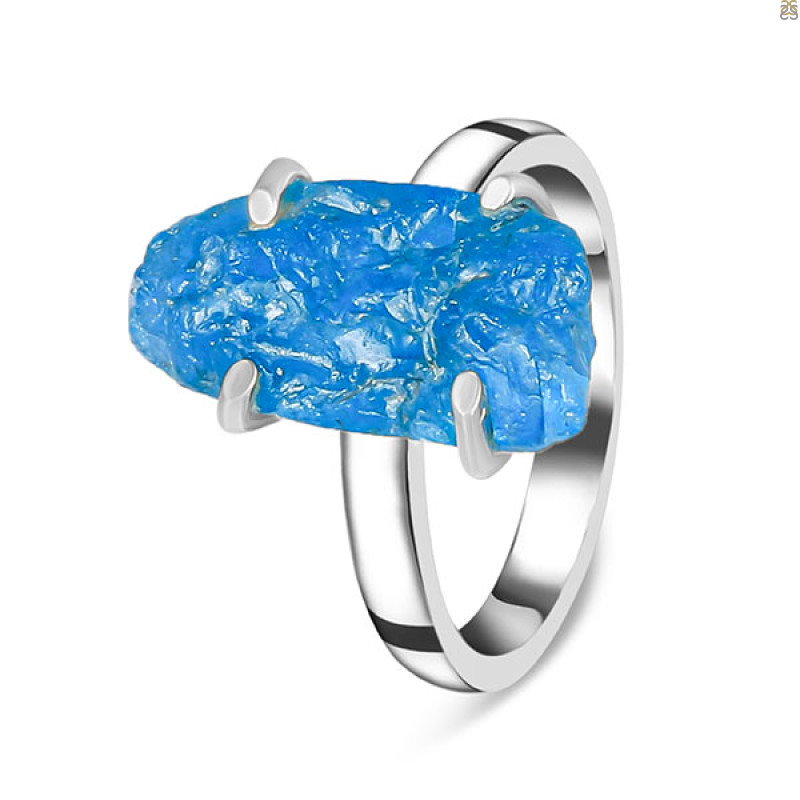 Neon Apatite Rough Ring-R-Size-5 NAR-2-315