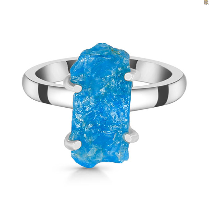 Neon Apatite Rough Ring-R-Size-7 NAR-2-317