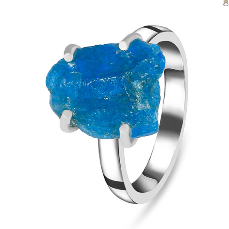 Neon Apatite Rough Ring-R-Size-5 NAR-2-318