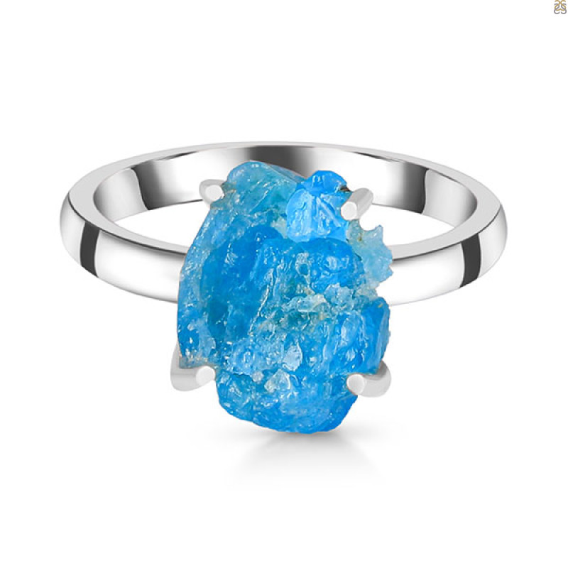 Neon Apatite Rough Ring-R-Size-10 NAR-2-319