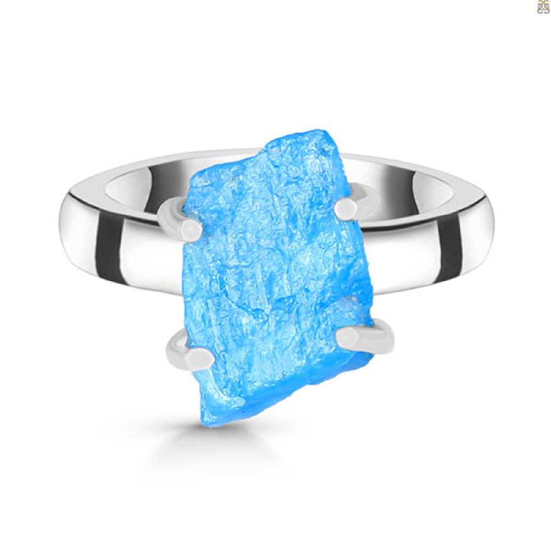 Neon Apatite Rough Ring-R-Size-6 NAR-2-321
