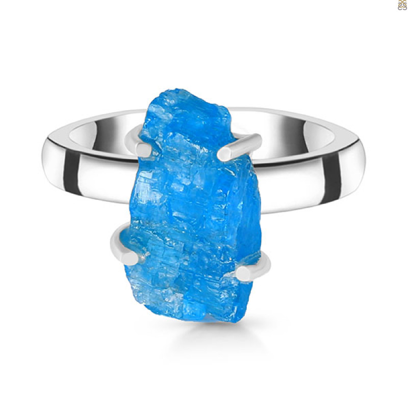 Neon Apatite Rough Ring-R-Size-9 NAR-2-323