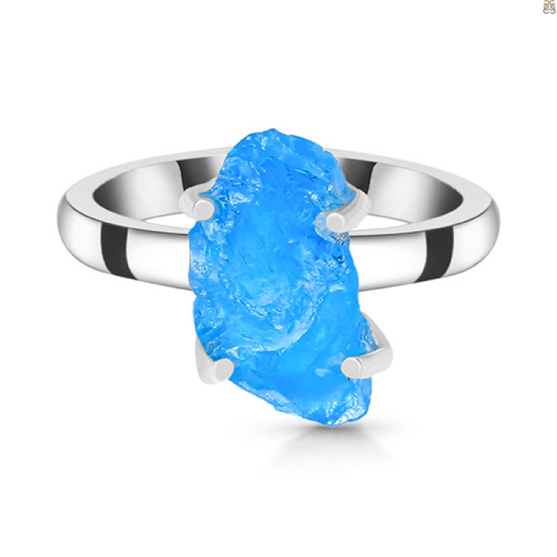 Neon Apatite Rough Ring-R-Size-7 NAR-2-326