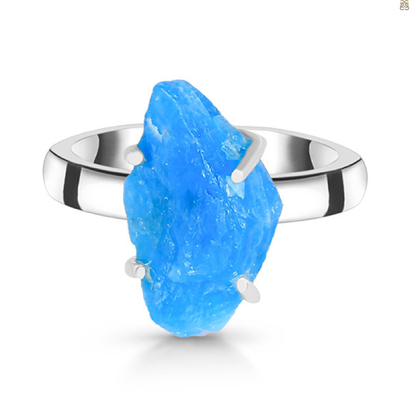 Neon Apatite Rough Ring-R-Size-8 NAR-2-328