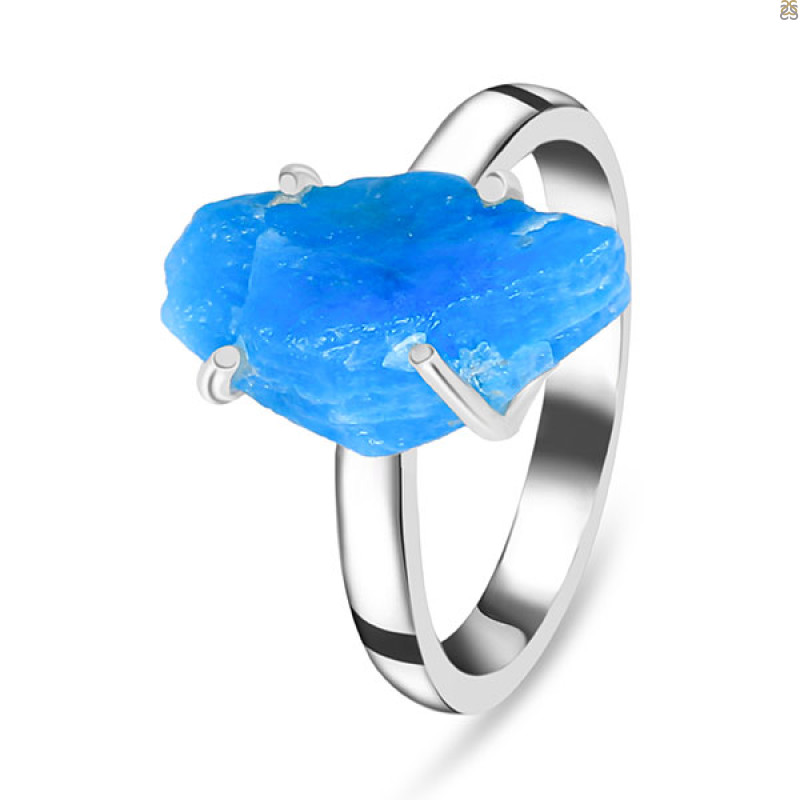 Neon Apatite Rough Ring-R-Size-8 NAR-2-328