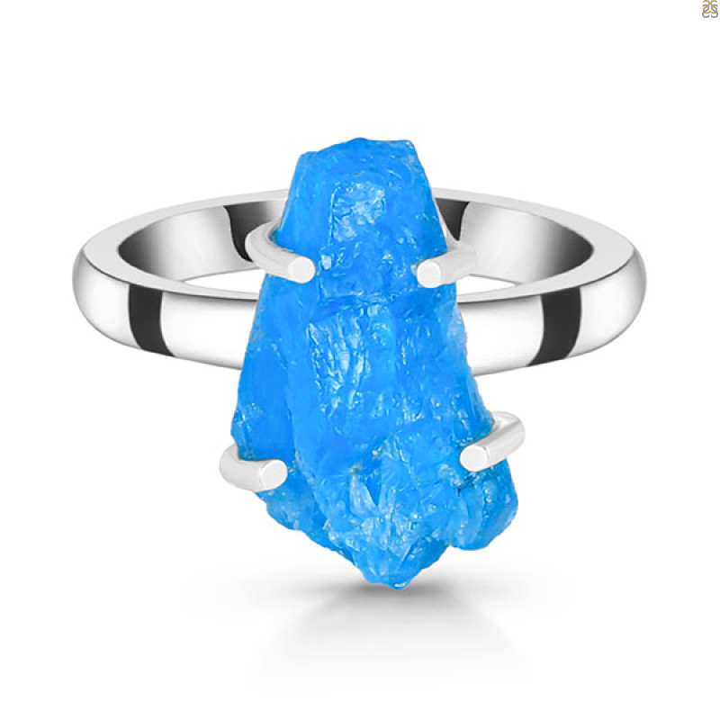 Neon Apatite Rough Ring-R-Size-8 NAR-2-329