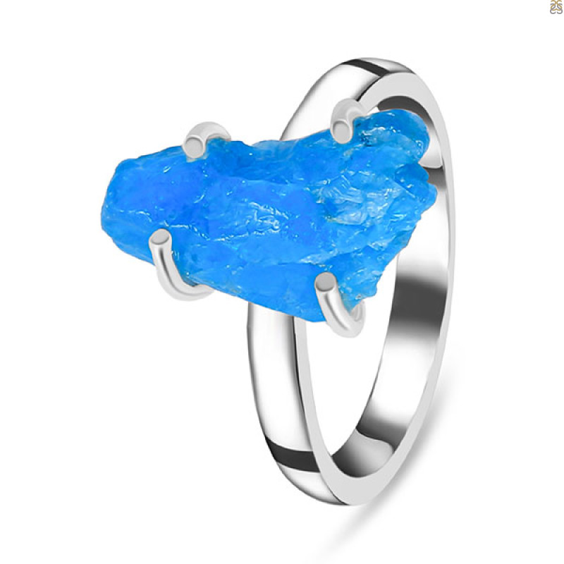 Neon Apatite Rough Ring-R-Size-8 NAR-2-329