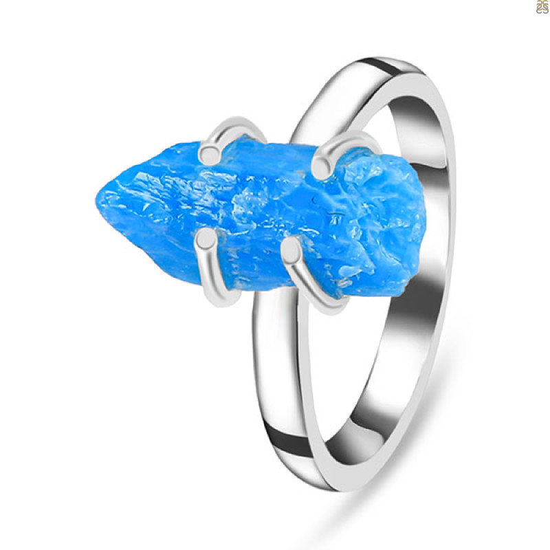 Neon Apatite Rough Ring-R-Size-7 NAR-2-330
