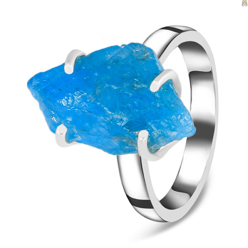Neon Apatite Rough Ring-R-Size-5 NAR-2-333