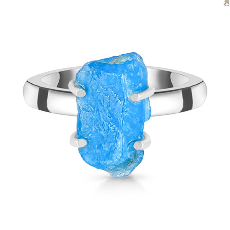 Neon Apatite Rough Ring-R-Size-9 NAR-2-335