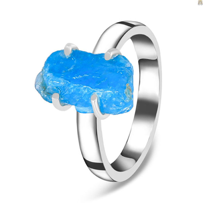 Neon Apatite Rough Ring-R-Size-9 NAR-2-335