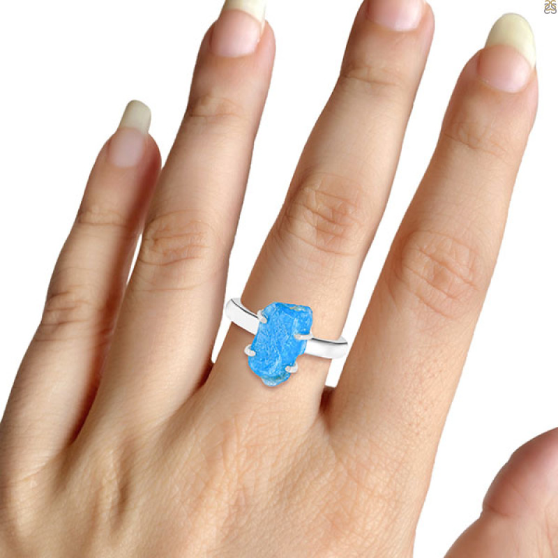 Neon Apatite Rough Ring-R-Size-9 NAR-2-335