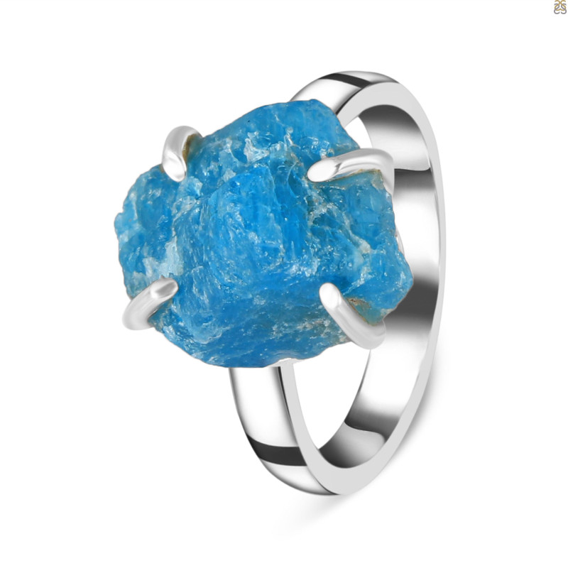 Neon Apatite Rough Adjustable Ring-ADJ-R NAR-2-35