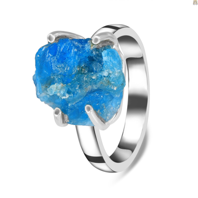 Neon Apatite Rough Adjustable Ring-ADJ-R NAR-2-50