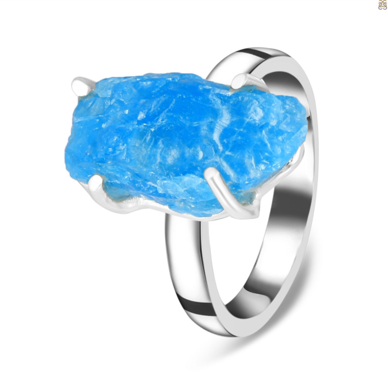 Neon Apatite Rough Adjustable Ring-ADJ-R NAR-2-52