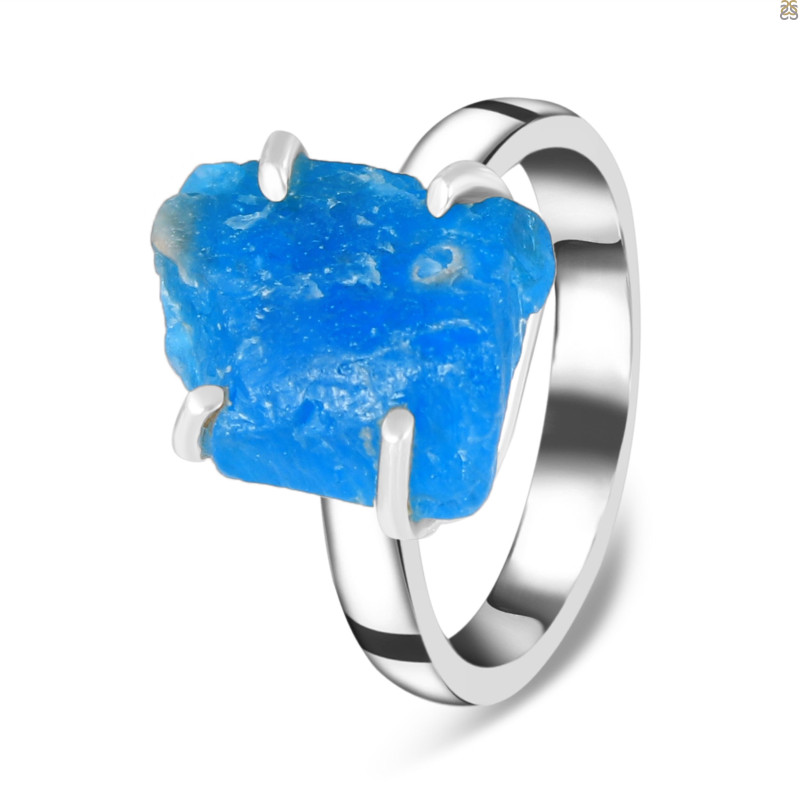Neon Apatite Rough Adjustable Ring-ADJ-R NAR-2-71