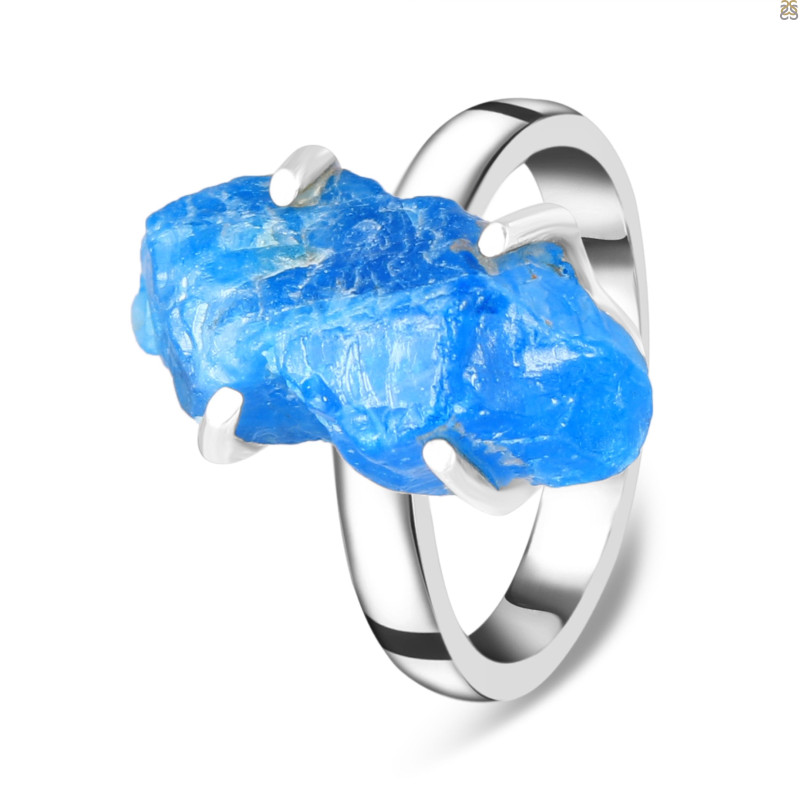 Neon Apatite Rough Adjustable Ring-ADJ-R NAR-2-78