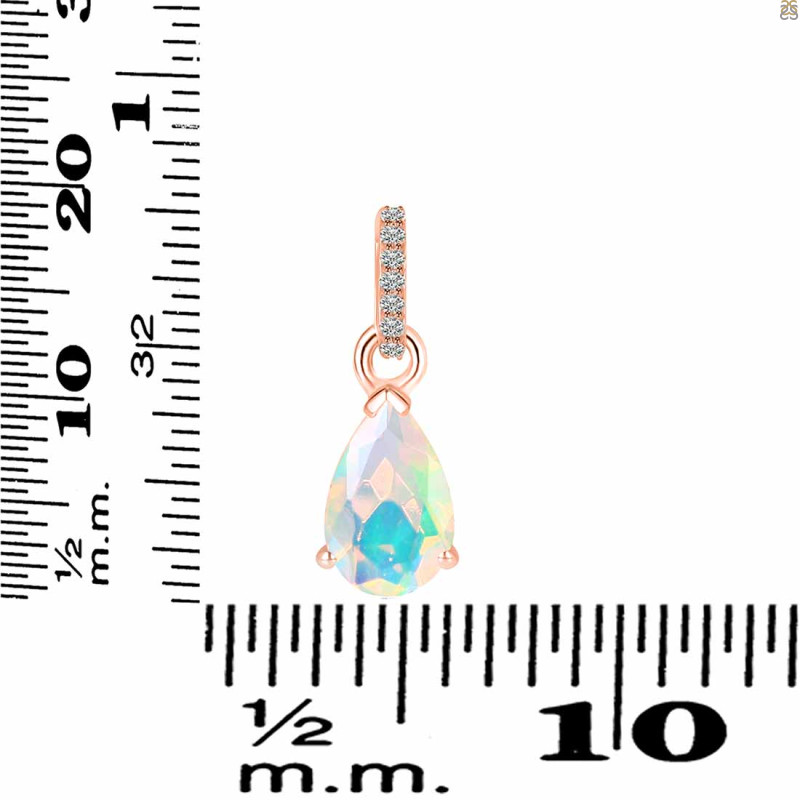 Opal & White Topaz Pendant OPL-RDP-757-CZ.