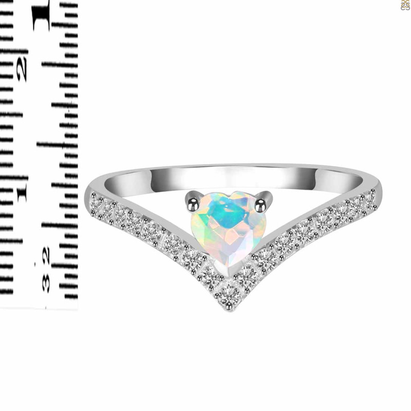 Opal & White Topaz Ring OPL-RDR-2749.