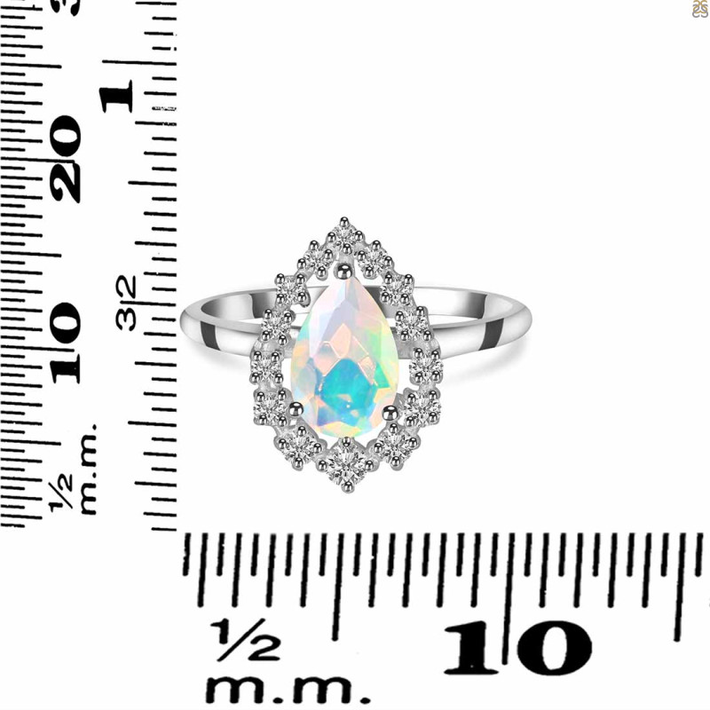 Opal & White Topaz Ring OPL-RDR-2770.