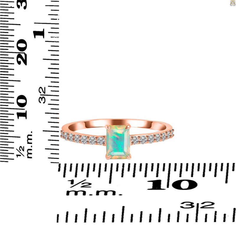Opal & Wite Topaz Ring OPL-RDR-3118.