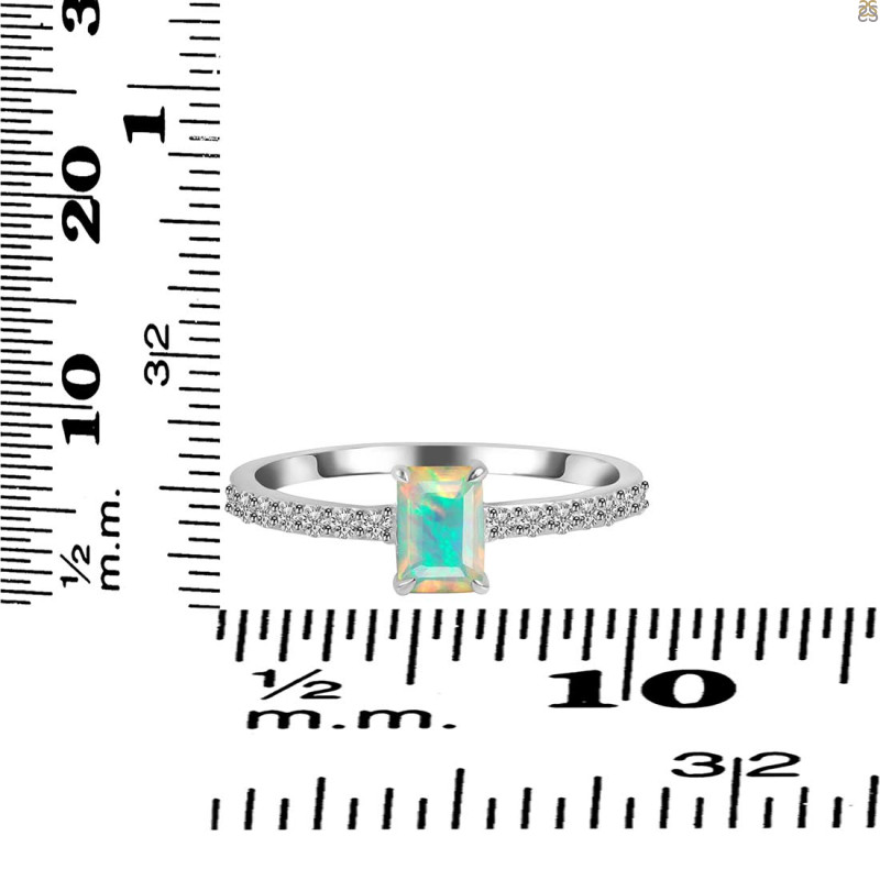 Opal & Wite Topaz Ring OPL-RDR-3118.