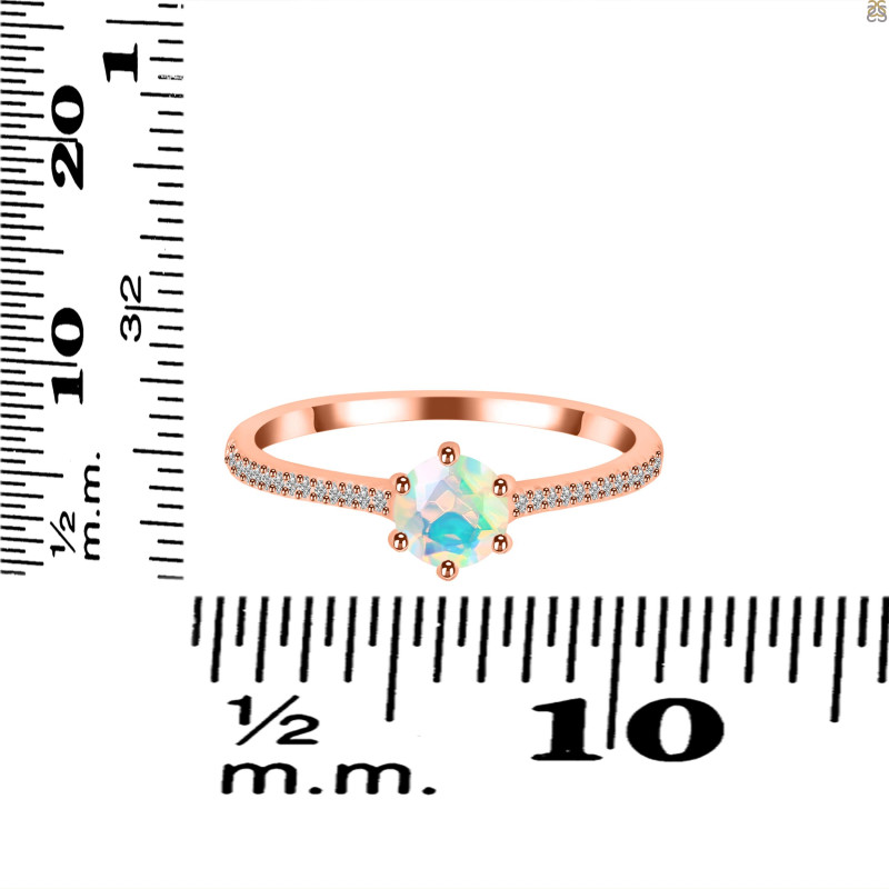 Opal Ring & White Topaz Ring OPL-RDR-3143.