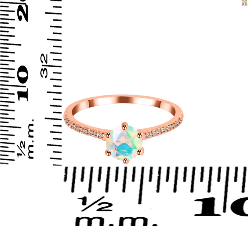 Opal Ring & White Topaz Ring OPL-RDR-3144.