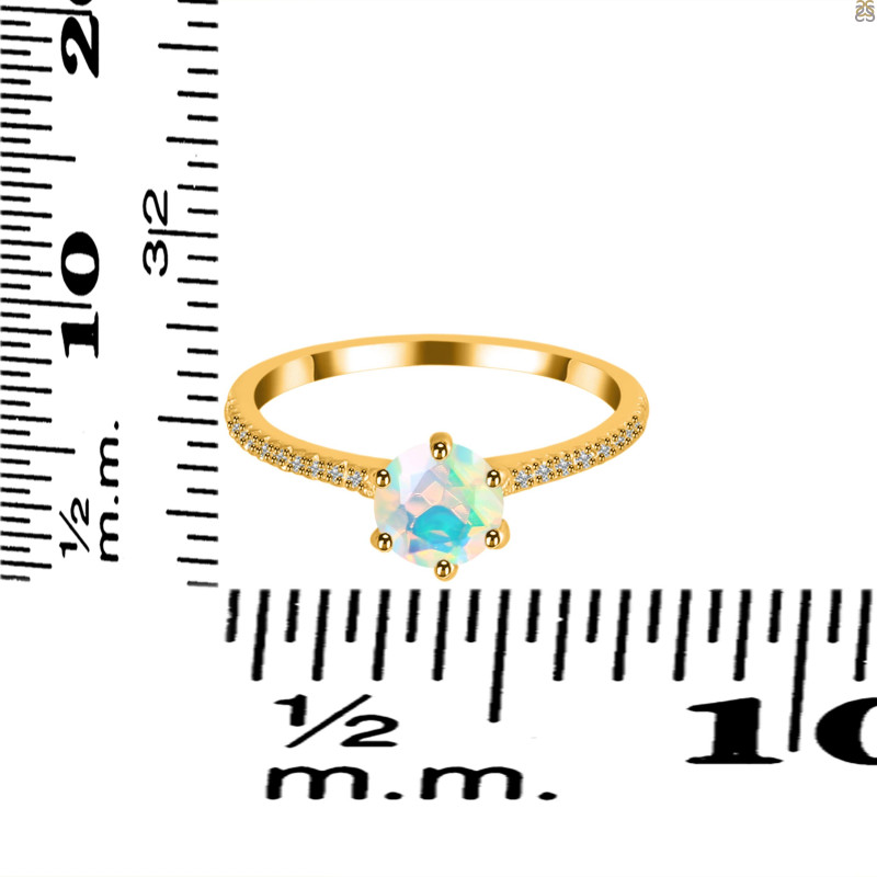 Opal Ring & White Topaz Ring OPL-RDR-3144.
