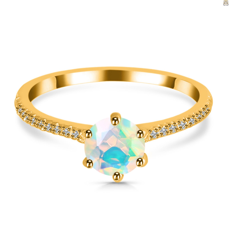 Opal Ring & White Topaz Ring OPL-RDR-3144.