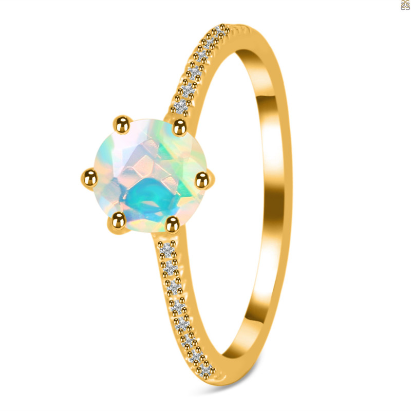 Opal Ring & White Topaz Ring OPL-RDR-3144.