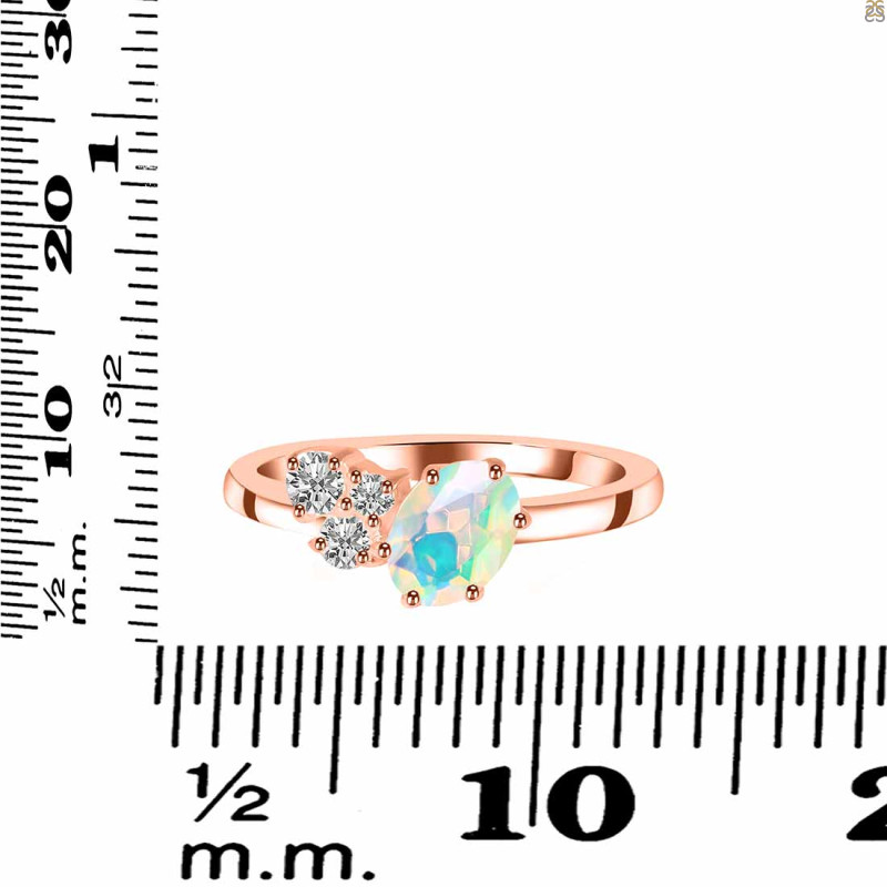 Opal & White Topaz Ring OPL-RDR-3153.