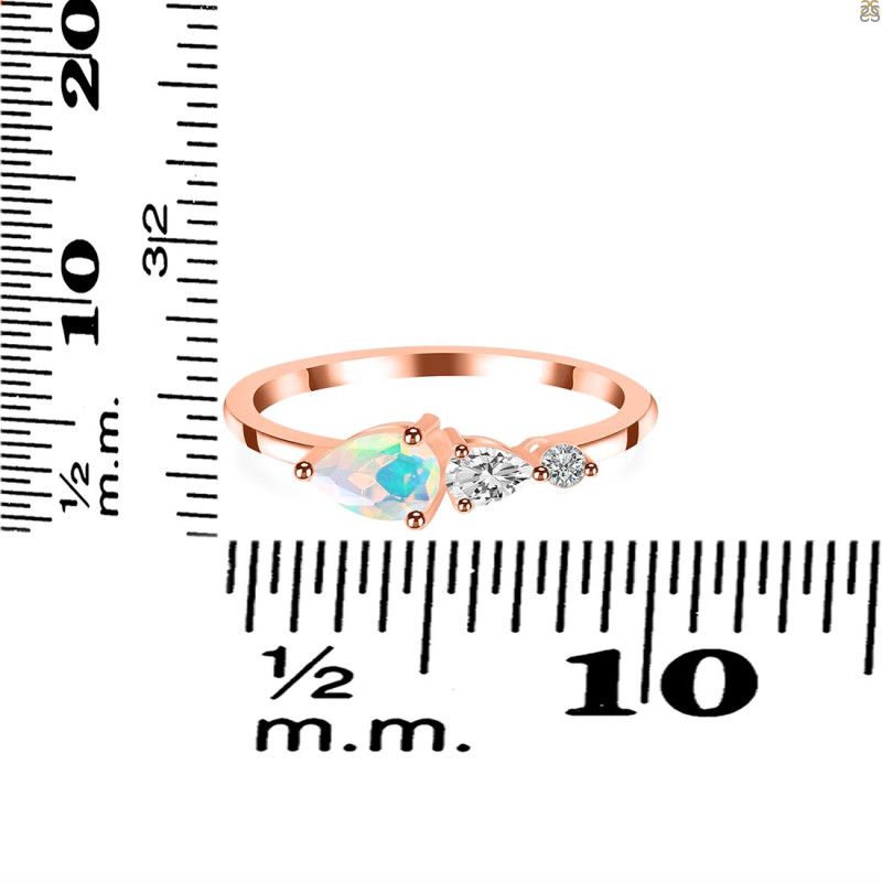 Opal  & White Topaz Ring OPL-RDR-3238.