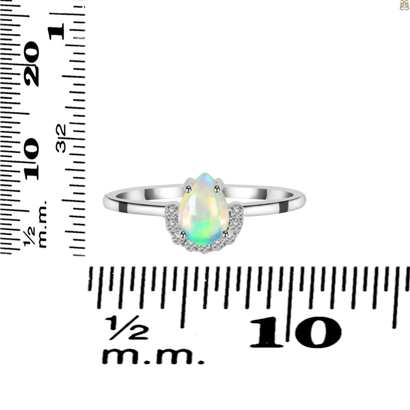 Opal & White Topaz Ring OPL-RR-170.